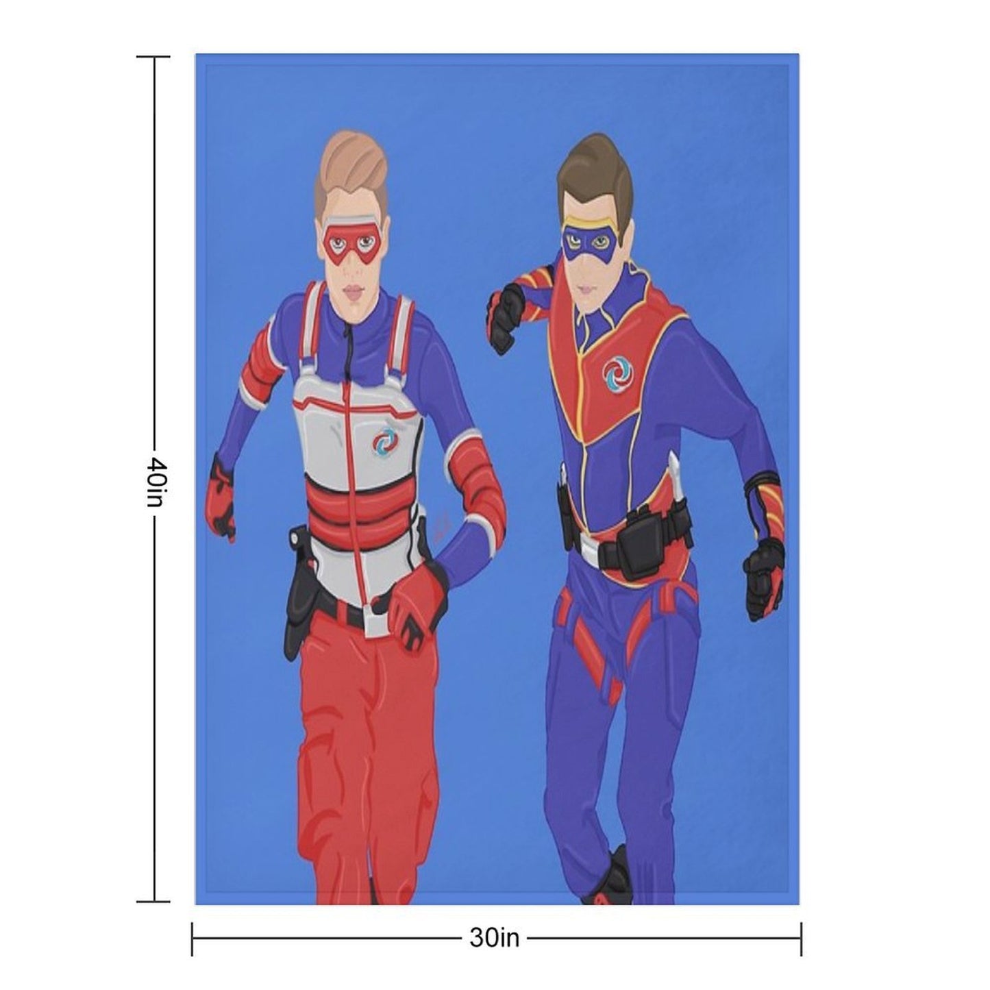 Captain Man And Kid Danger - Heroic Digital Eco-conscious Throw Blanket