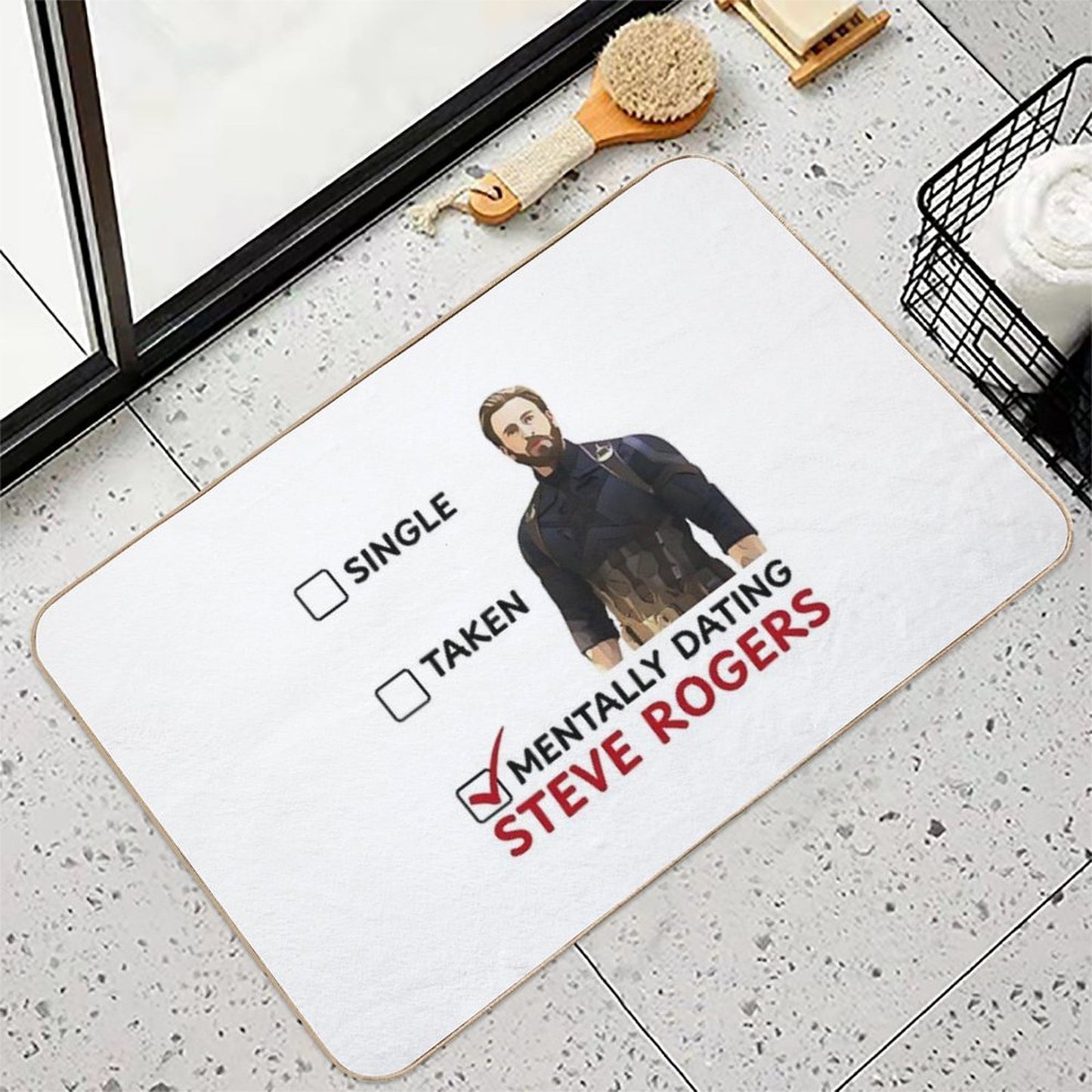 Relationship Status Mentally Dating Steve Rogers  Easy To Clean Bath Mat