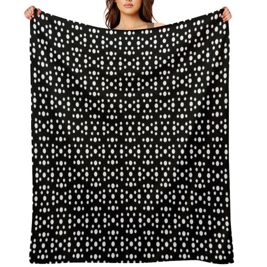 Geometric Dotted Line Pattern No.6 Black And White Gift-ready Throw Blanket