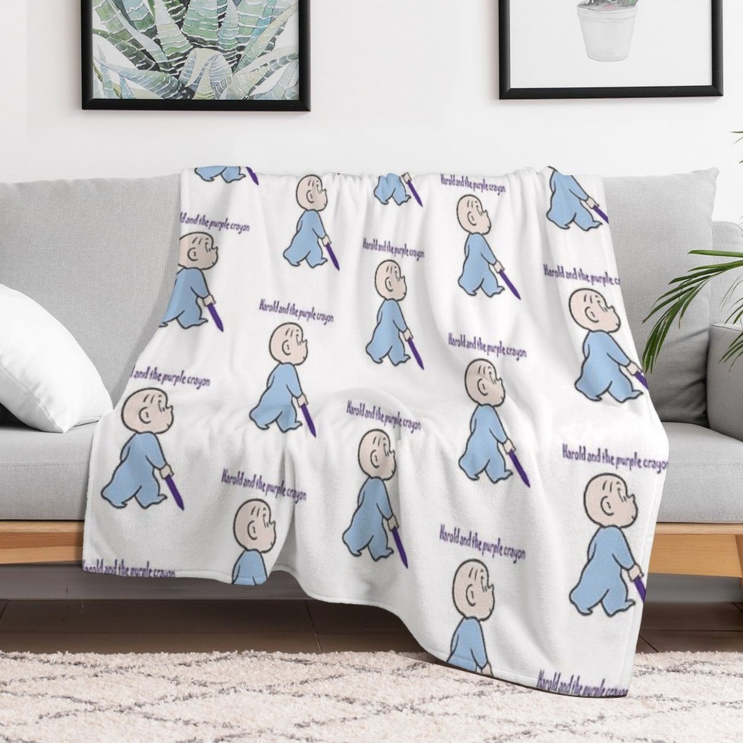 Harold And The Purple Crayon Shrink-resistant Throw Blanket
