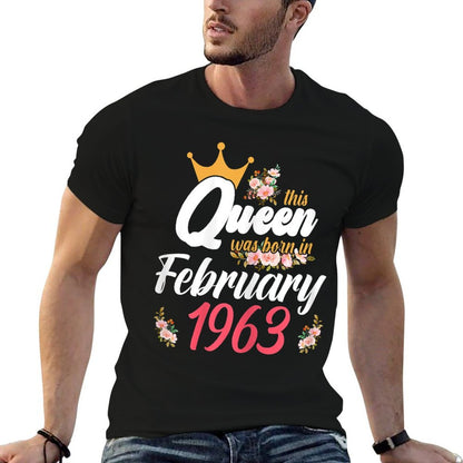 Womens February 1963 60 Years Old Queen 60th Birthday Women  Eco-friendly Material T-Shirt