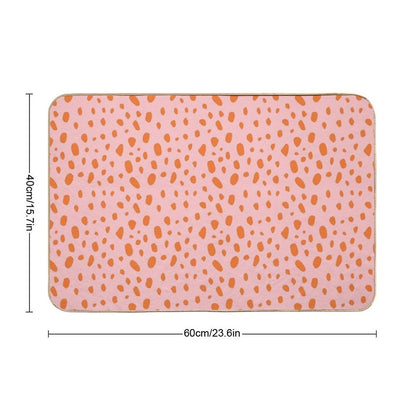 Animal Spots  Pink And Orange  Long-Lasting Bath Mat