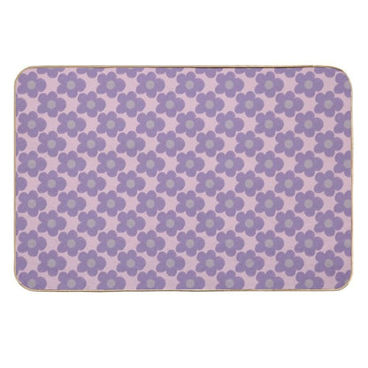 Purple Chalky Flowers  Long-Lasting Bath Mat