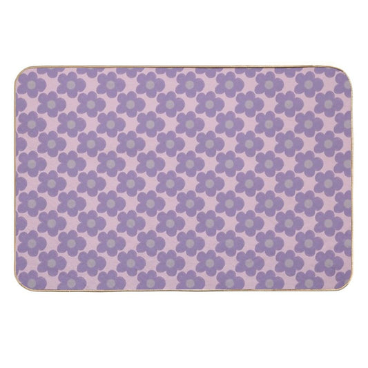 Purple Chalky Flowers  Long-Lasting Bath Mat