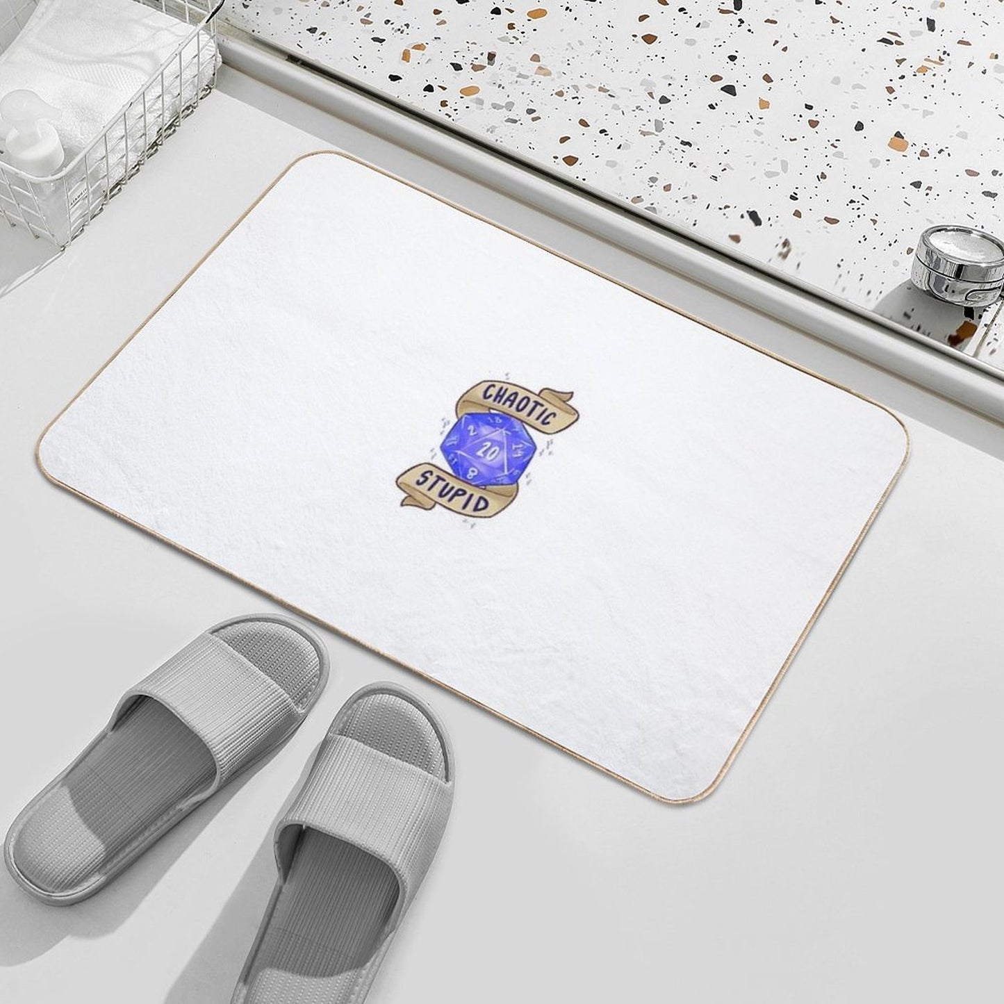 D20 Chaotic Stupid  Odorless Bath Mat