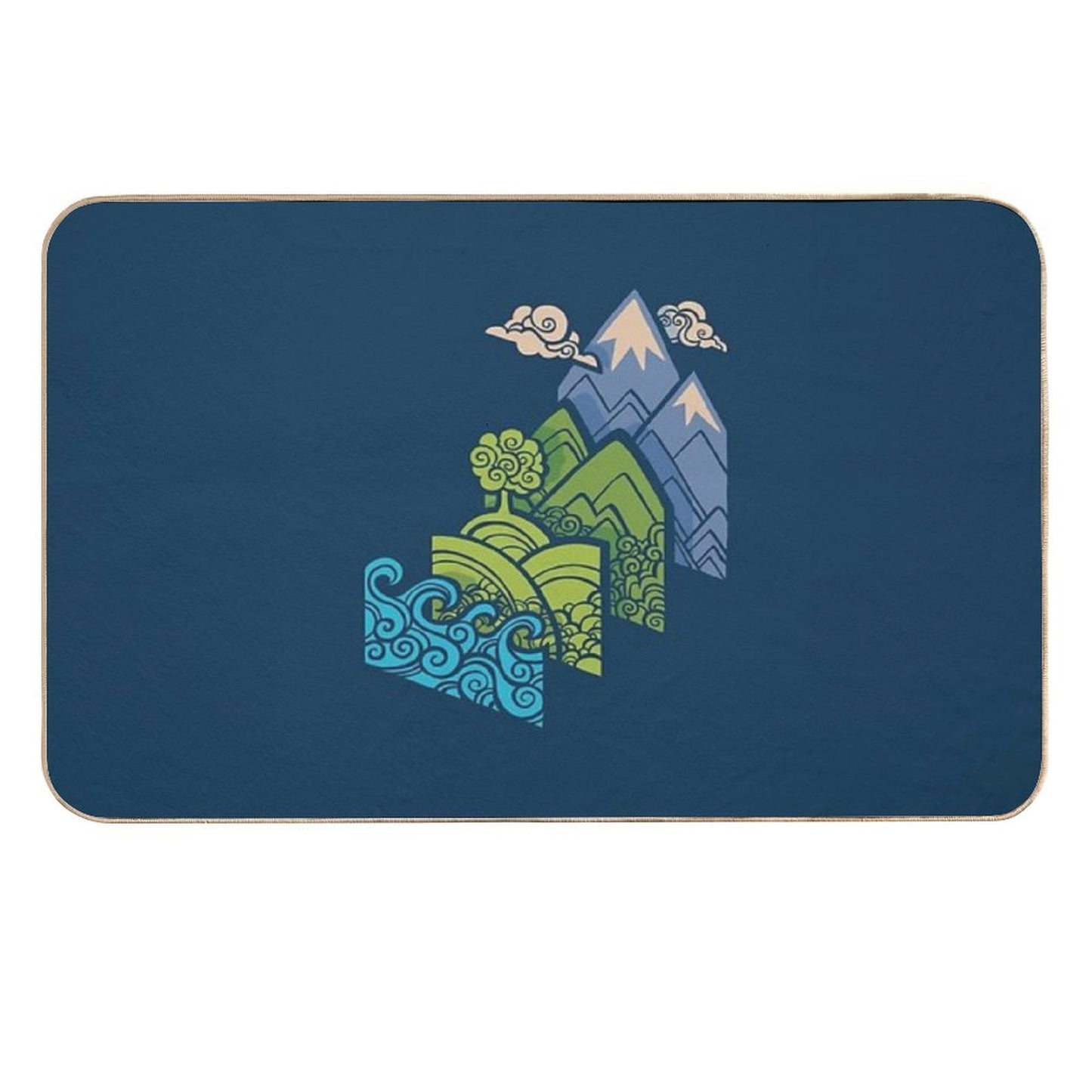 How to Build A Landscape  Blue  Pet-Safe Bath Mat