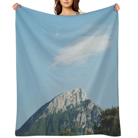 Mountains in The Background VIII Machine-washable Throw Blanket