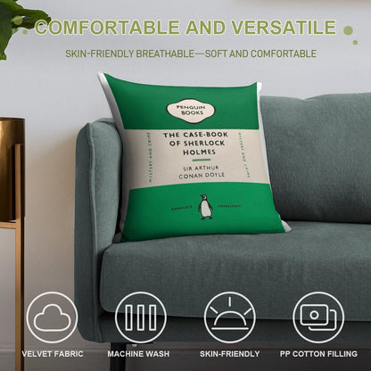 Penguin Book SH Design Soft Hidden Zipper Throw Pillow