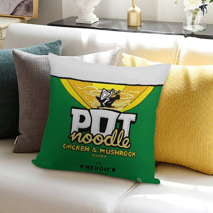 Pot Noodle Cushion Soft Hidden Zipper Throw Pillow