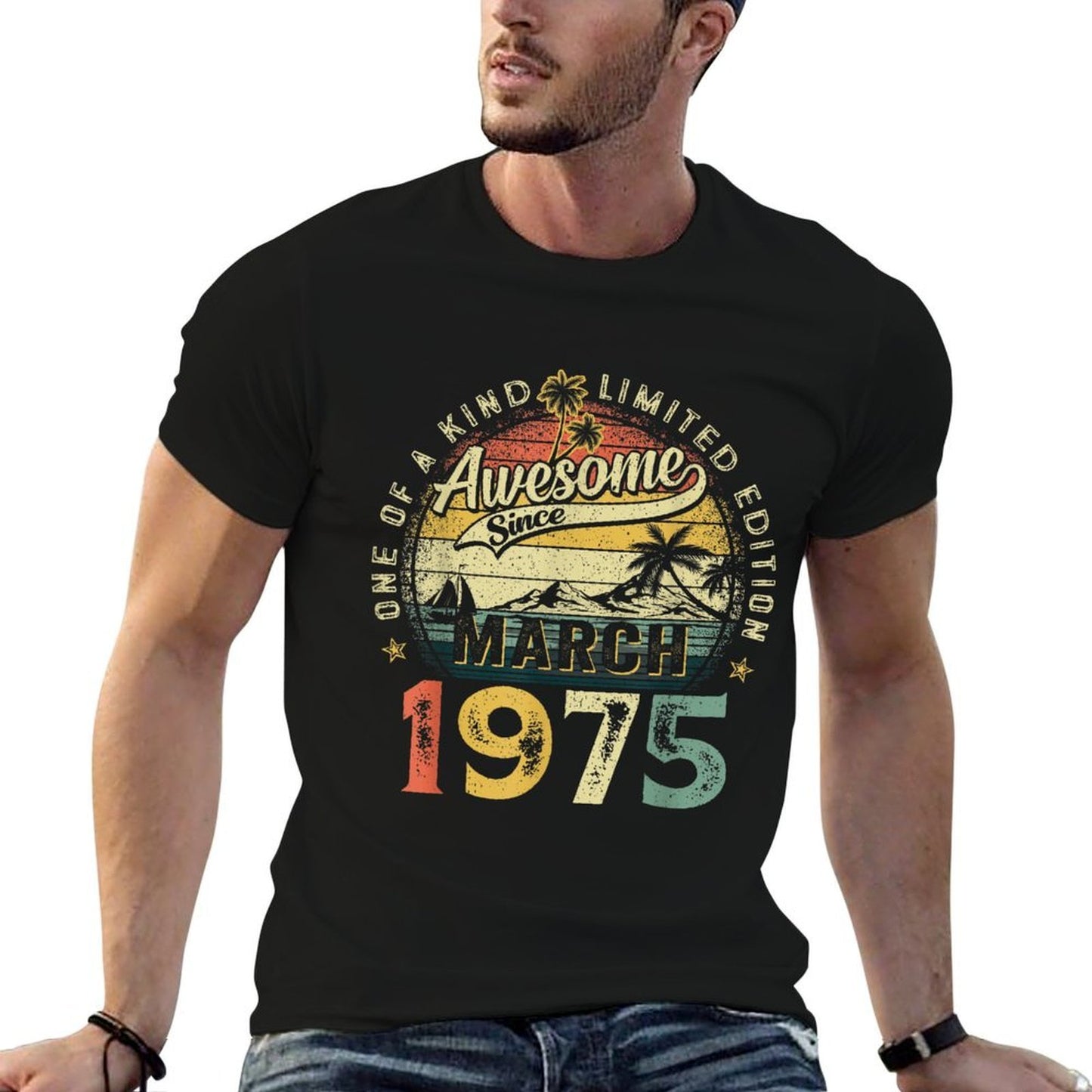 Awesome Since March 1975 50 Year Old 50th Birthday Men Women Comfortable T-Shirt