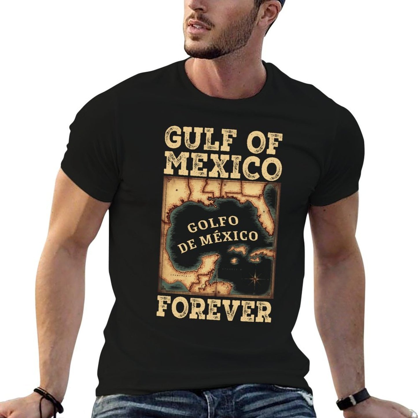 Gulf of Mexico Summer Not Trump US America Historic Map  Classic T-Shirt