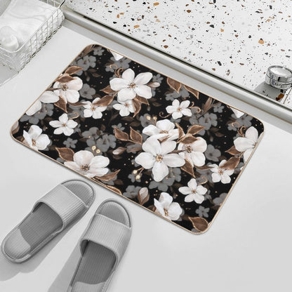 Apple Flowers. Decorative Floral Pattern Durable Bath Mat