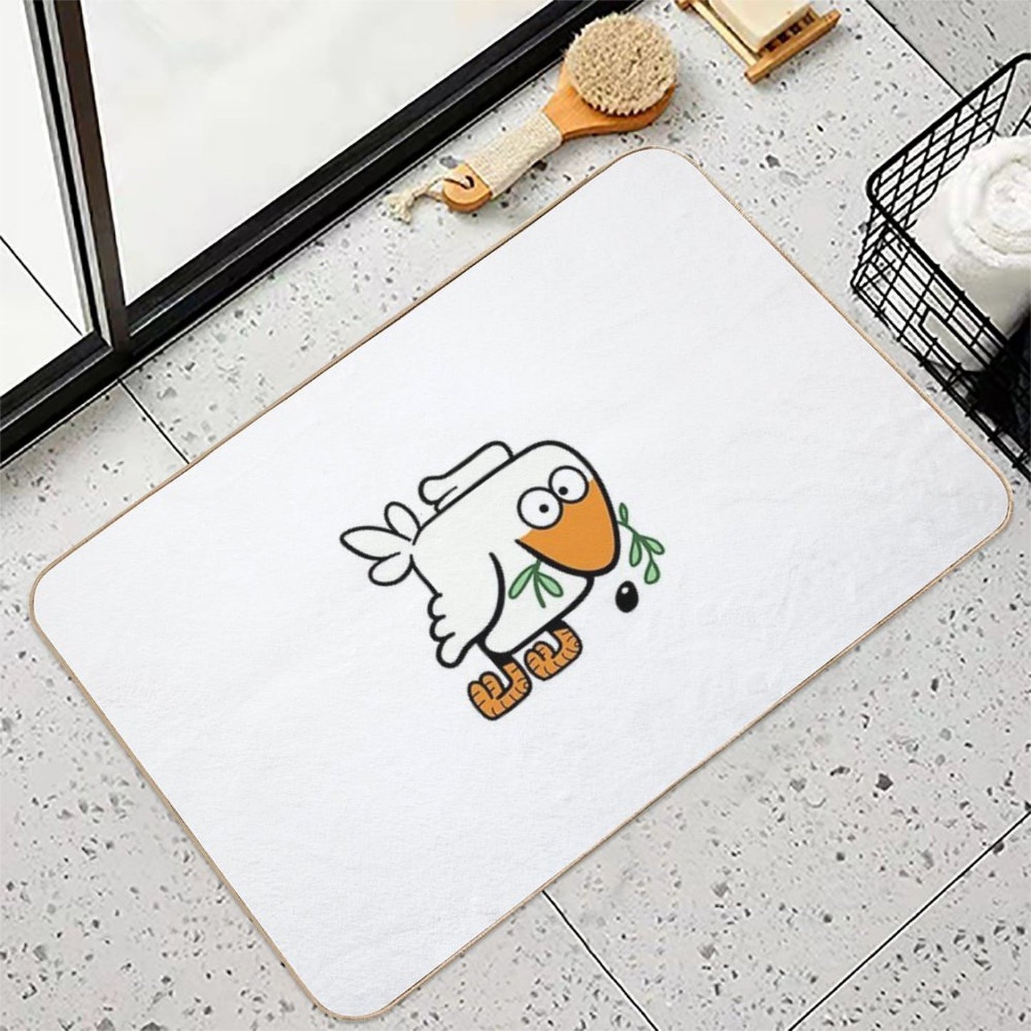 Dove with Olive Branch of Peace  Rapid-Drying Bath Mat