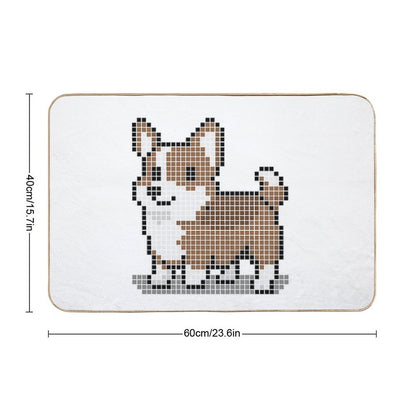 Pixeled Red Sable Corgi  Versatile Bath Mat