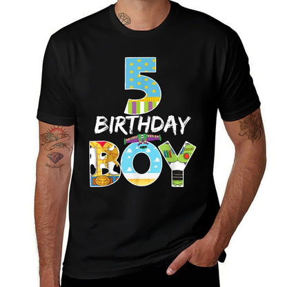 Toy Funny 5th Birthday Story Boy 5 Year Old B-day Party  Slim-fit Cut T-Shirt