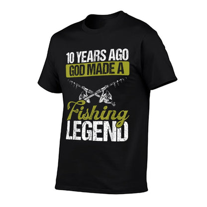 10 Year Old Fishing Legend Rod 10 Birthday Fisherman  Vintage-inspired T-Shirt