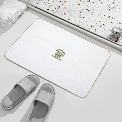 Emotionally on Airplane Mode – Meditative Cat Sticker  Multi-Purpose Bath Mat