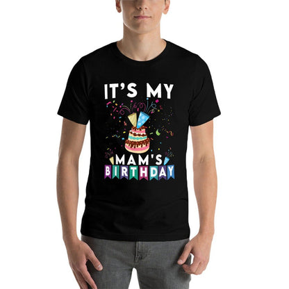 It&#39;s My Mam&#39;s Birthday Family Matching Confetti Cake  Heathered Texture T-Shirt