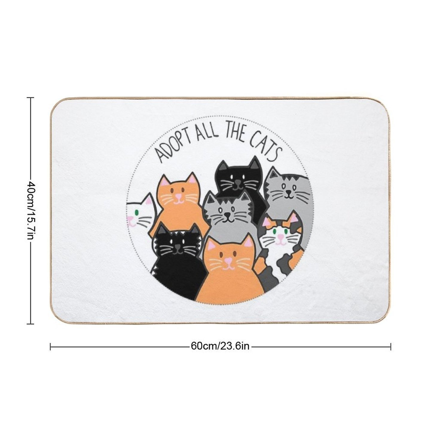 Adopt All The Cats  Odorless Bath Mat