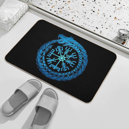 Vegvisir Jormungandr World Serpent  Stain-Proof Bath Mat