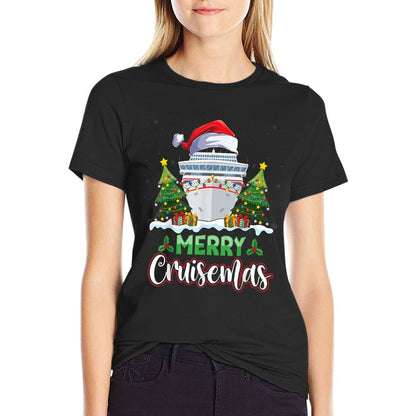 Merry Cruisemas Funny Vacation Cruise Ship Christmas Holiday  Fade-proof Color T-Shirt