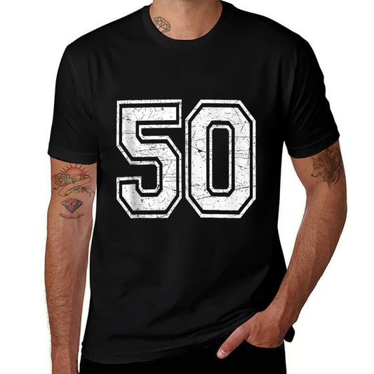 Number 50 Varsity Sports Team Jersey 50th Birthday  Affordable Price T-Shirt
