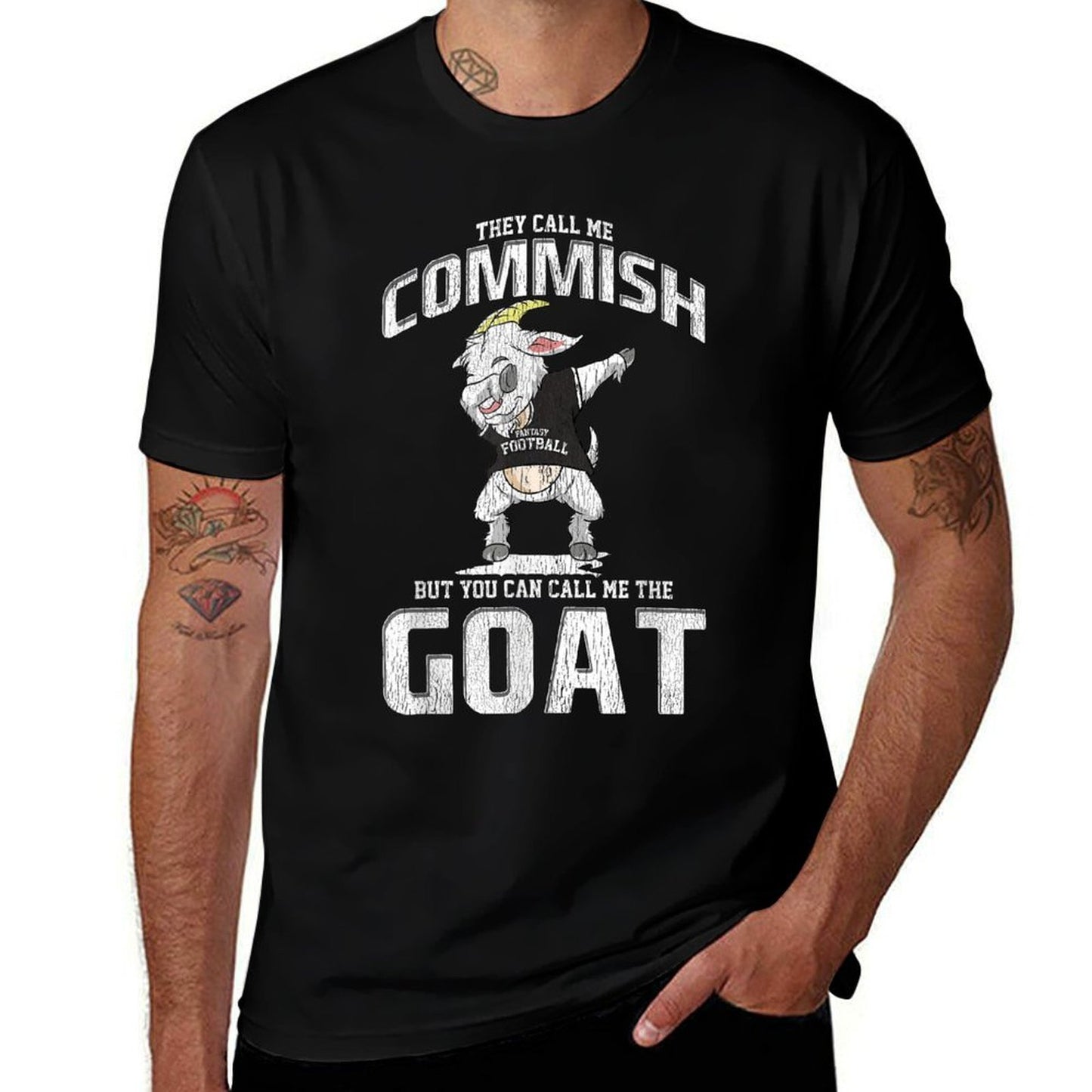 Fantasy Football Commissioner Commish Dabbing GOAT Draft Day  Breathable T-Shirt