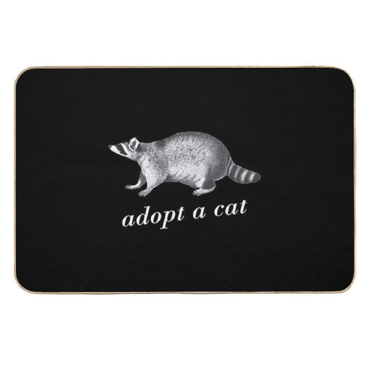 Adopt A Cat Funny Raccoon Wild Animal Design  Anti-Trip Bath Mat