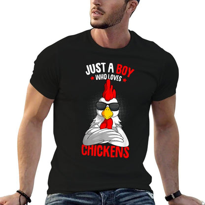 Just A Boy Who Loves Chickens  Vintage-inspired T-Shirt