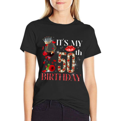 Womens Its My 50th Birthday 50 Years Old Gifts 50th Birthday Queen  Durable T-Shirt