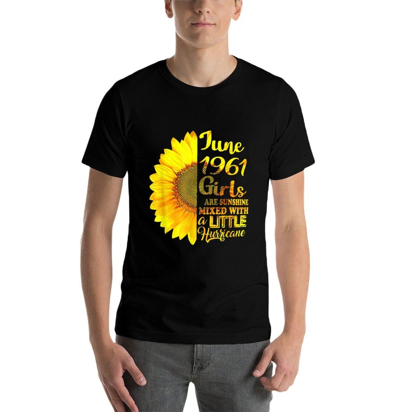 June Girls 1961 Sunflower 60th Birthday Gifts  Relaxed-fit T-Shirt