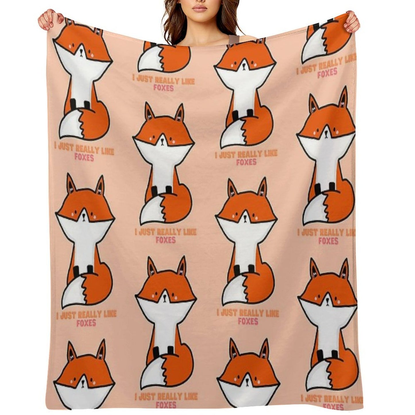 I Just Really Like Foxes Orange Multi-functional Throw Blanket