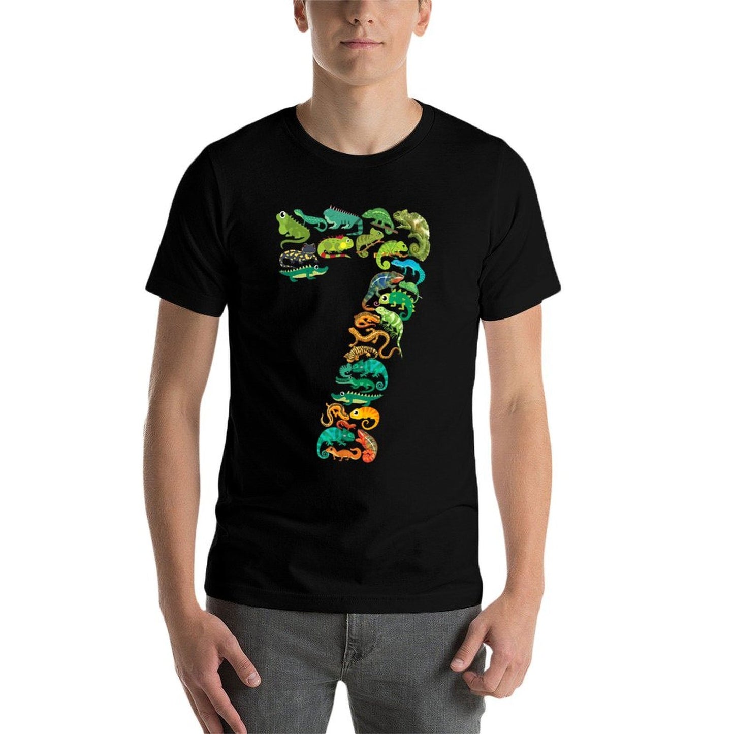 Kids 7th Birthday Reptiles Lizards Themed 7 Year Old Boys  Soft T-Shirt