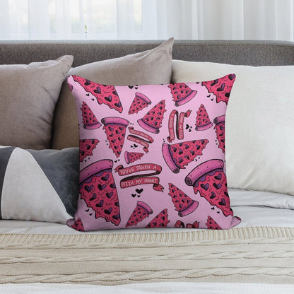 You've Stolen A PIZZA My Heart Soft Short Plush Fabric Throw Pillow