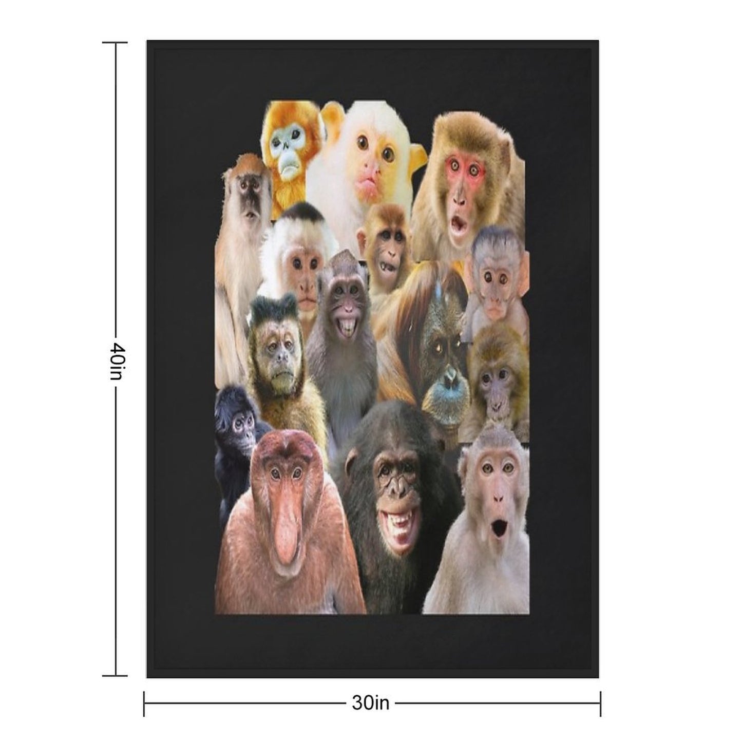 Monkies Smiles Sustainable Throw Blanket