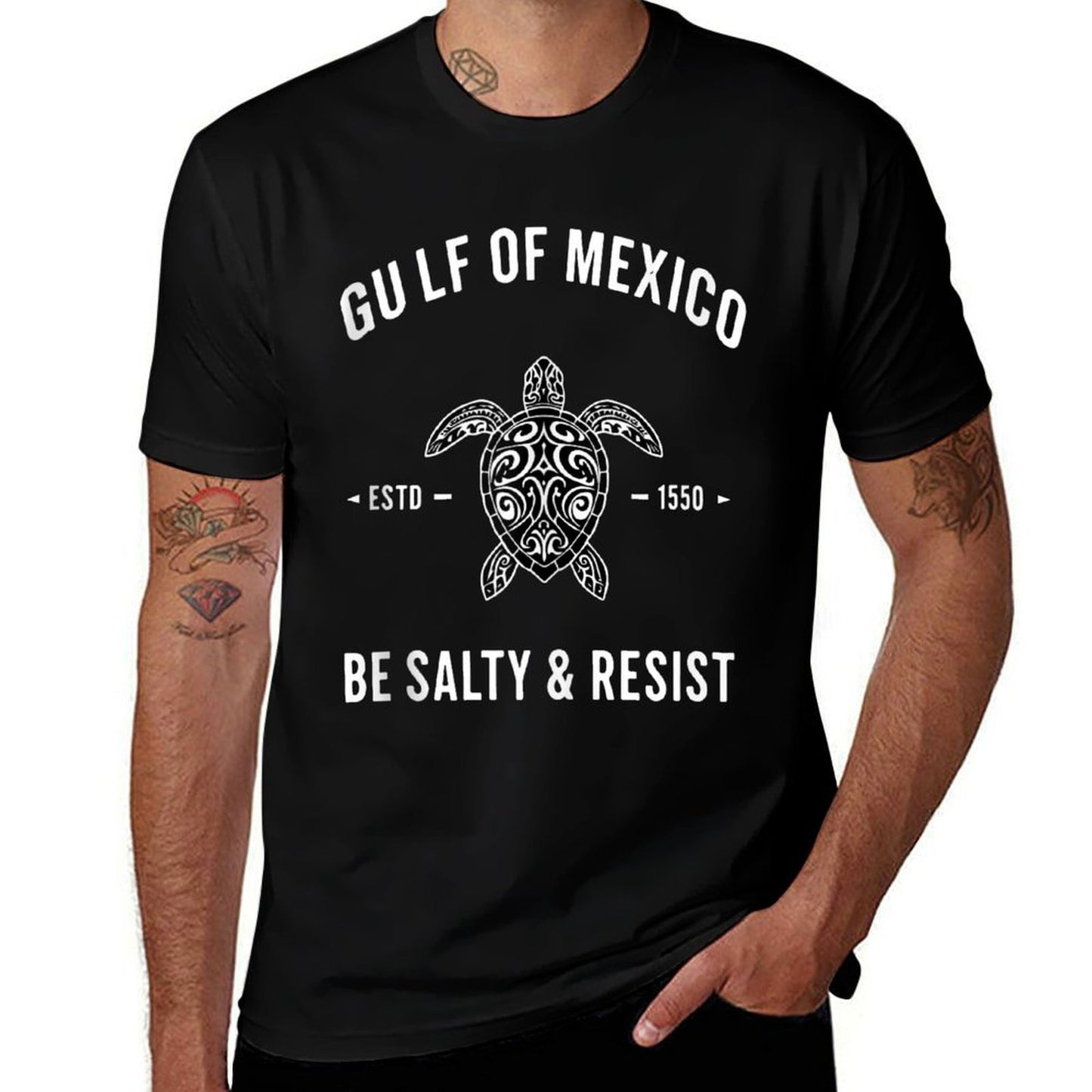 Gulf of Mexico Be Salty And Resist  Summer-ready Fabric T-Shirt