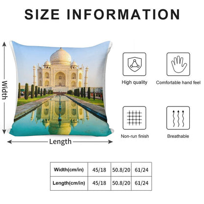 Reflection Of Taj Mahal Soft High-Density Material Throw Pillow