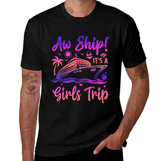 Aw Ship! It's A Girls Trip Cruise 2024 Vacation Matching  Relaxed-fit T-Shirt