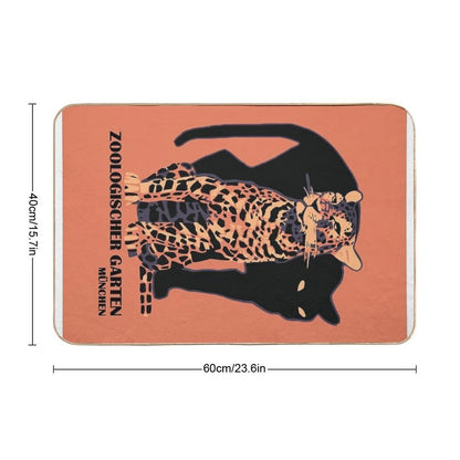 Retro Vintage Munich Zoo Big Cats  Slip-Resistant Bath Mat