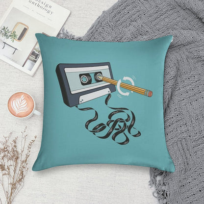 Back in The Day, Retro 80's Cassette Tape Soft Reinforced Edging Throw Pillow