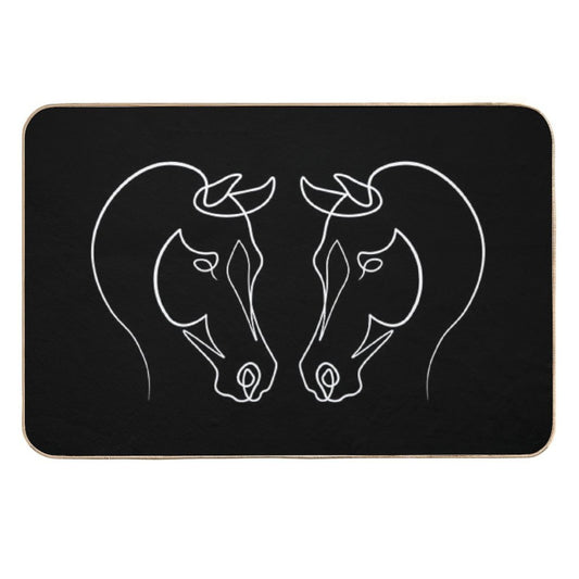 Arabian Horse Face One Line Art  Multi-Purpose Bath Mat