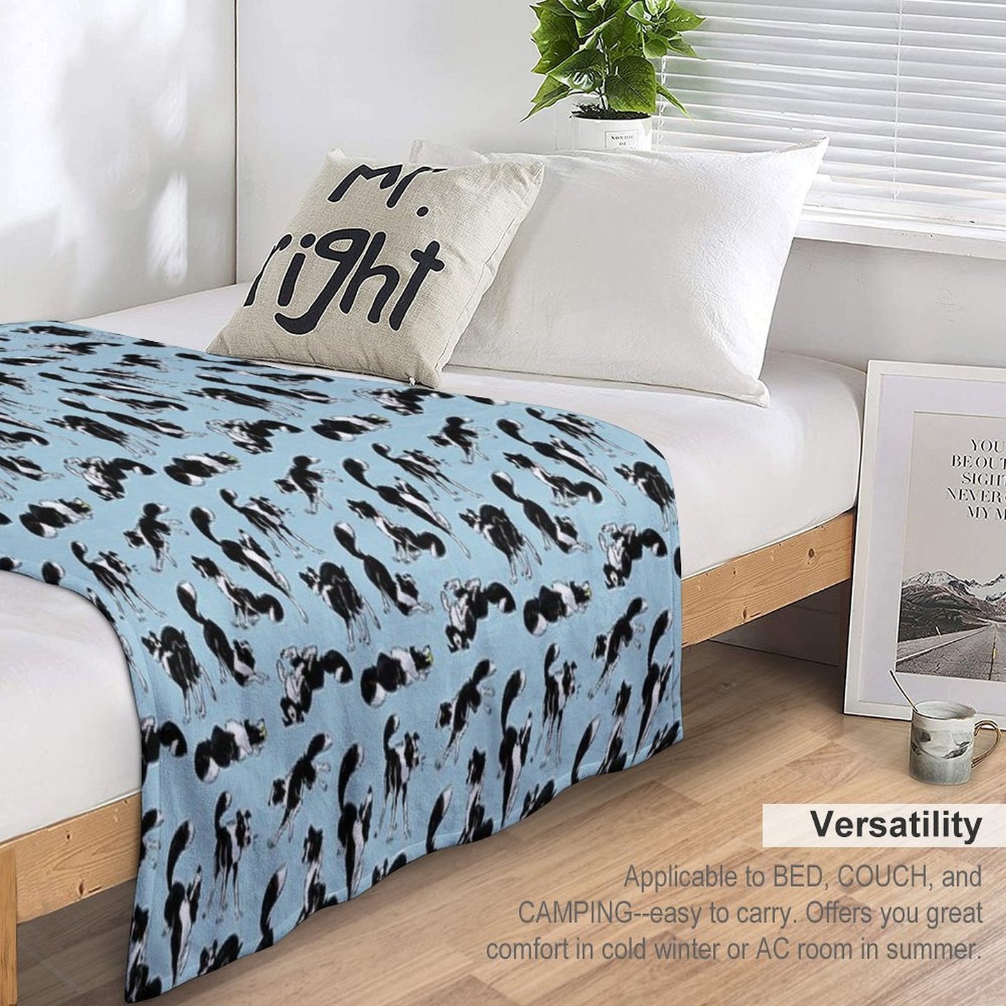Border Collie Easy Care Throw Blanket