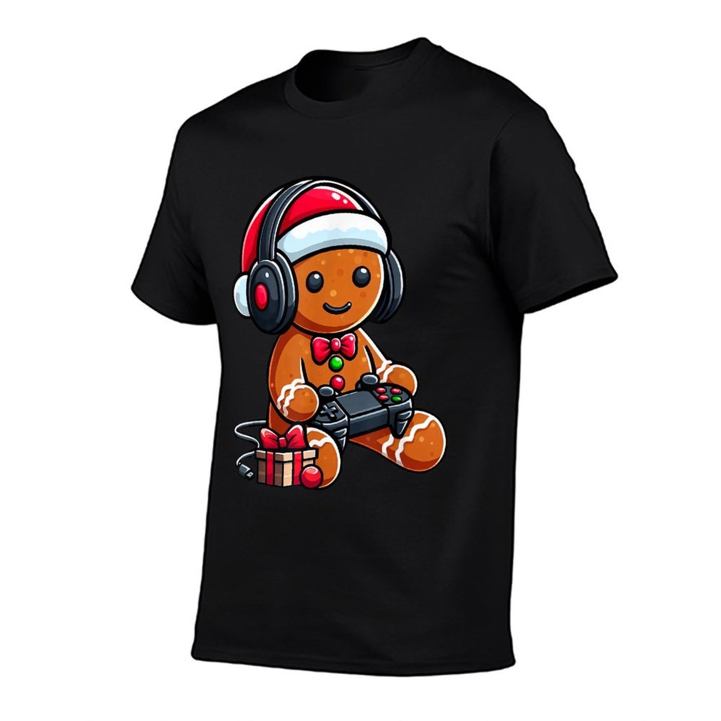 Funny Christmas Gamer Gingerbread Xmas Gaming Men Boys Kids  High-quality Stitching T-Shirt