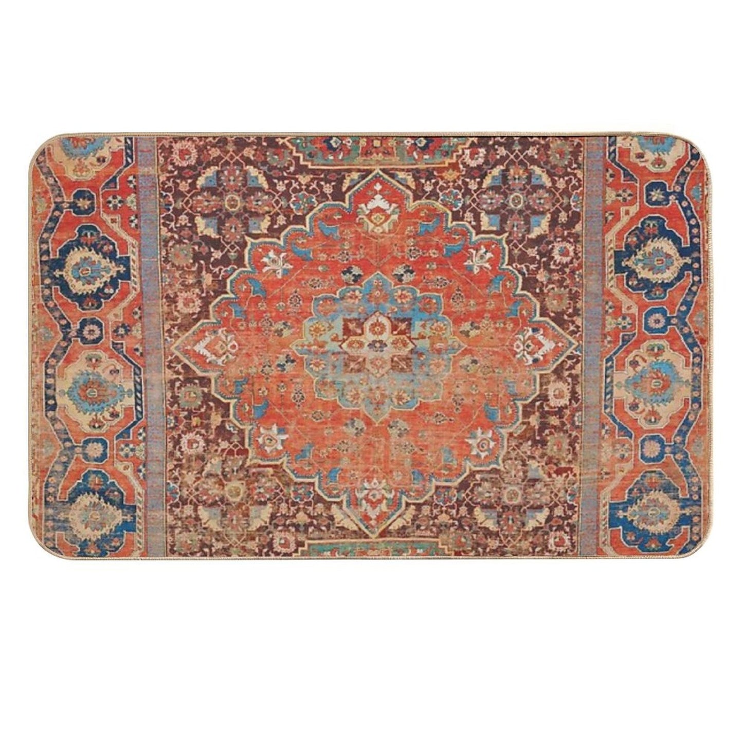 17th Century Persian Rug Print  Easy Maintenance Bath Mat