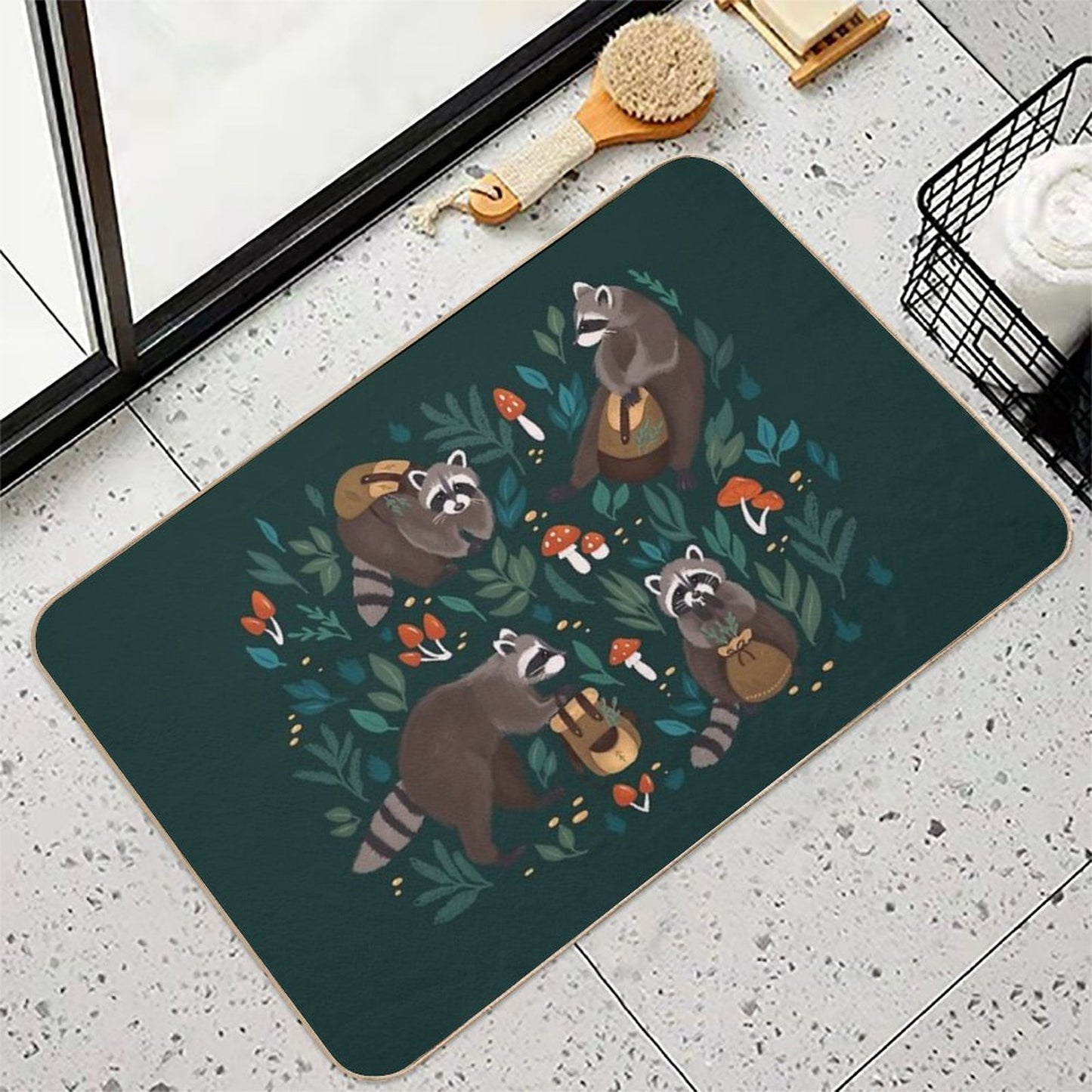 Raccoons Green  Multi-Purpose Bath Mat