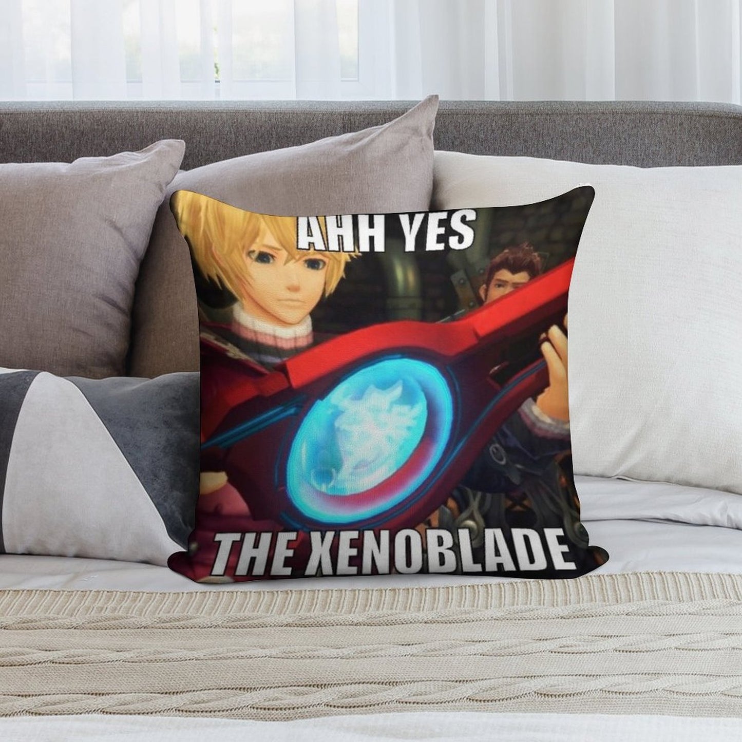 Ahh Yes, The Xenoblade Soft Fade-Resistant Throw Pillow
