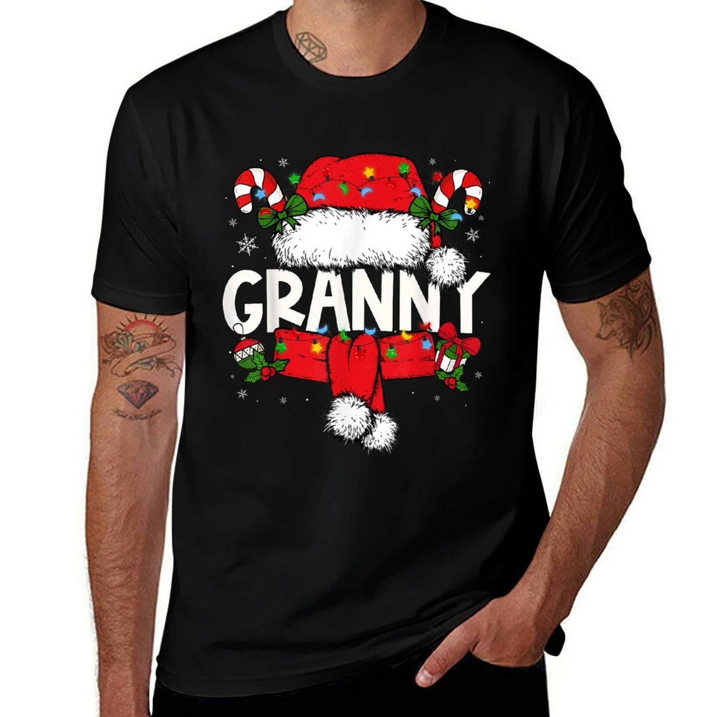 Granny Christmas Pajama Santa Claus Family Matching Grandma  Soft T-Shirt