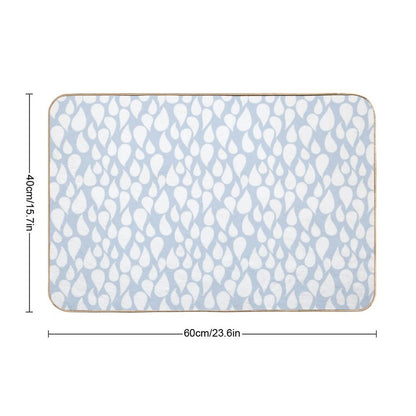 White Droptear on Light Blue Background  Toxin-Free Bath Mat