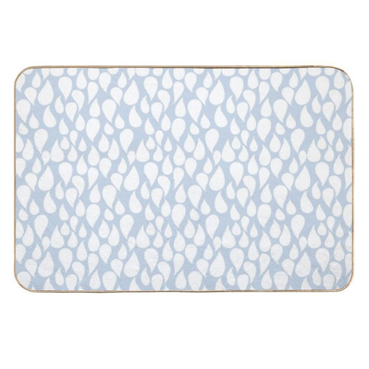 White Droptear on Light Blue Background  Toxin-Free Bath Mat