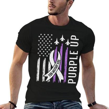 Purple Up for Military Kids Month Child Force Flag US Boys  Lightweight T-Shirt